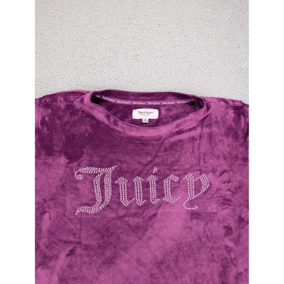 Juicy Couture Pullover‎ Womens XL Purple Velour Sleepwear Long Sleeve Crewneck - Picture 3 of 10